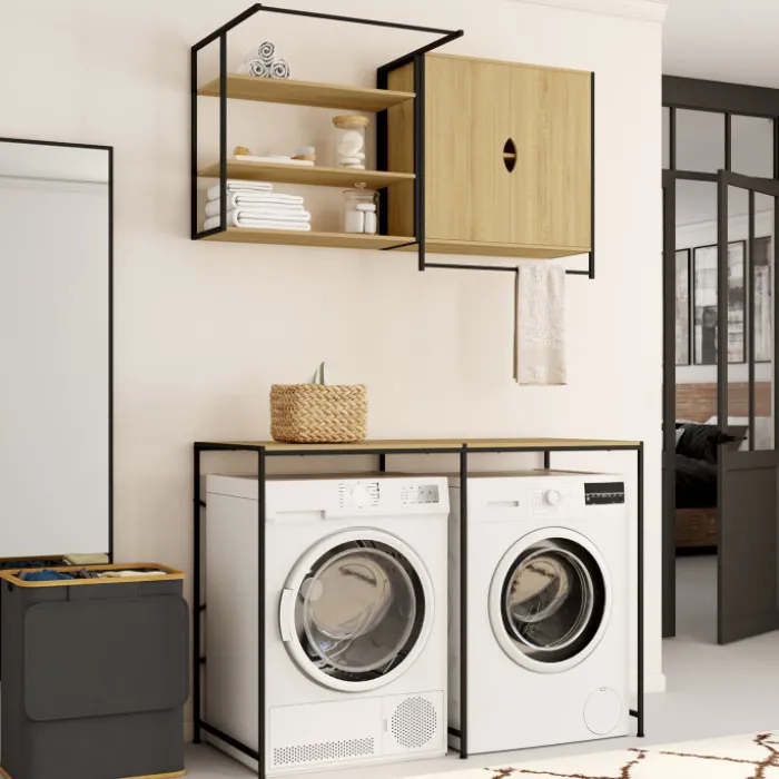 Ensemble pour machine à laver et sèche-linge design industriel