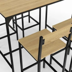 Ensemble table de bar et 4 chaises de bar industrielles