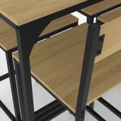 Ensemble table et 6 chaises hautes de bar au design industriel