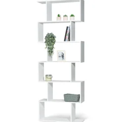 Etagère blanche en S 6 niveaux