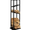 Etagère de rangement pour bois de chauffage en acier noir