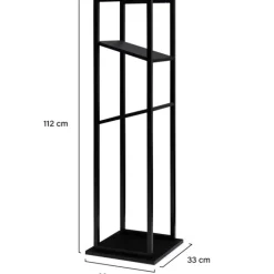 Etagère de rangement pour bois de chauffage en acier noir