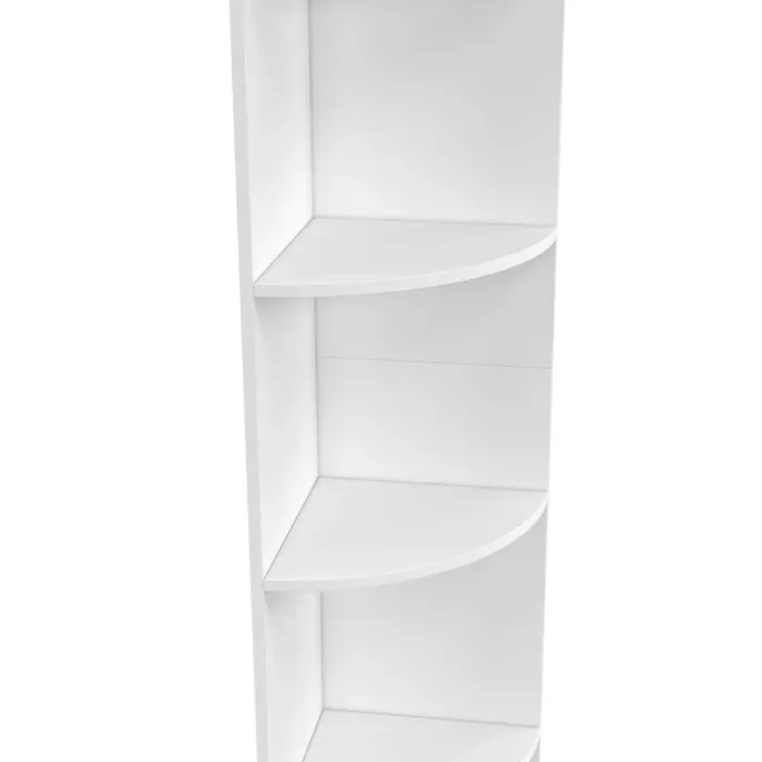 Etagère murale d'angle 5 niveaux blanche à poser ou à fixer