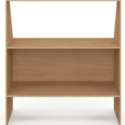 Etagère sous pente 2 niveaux 100 x 50 x 70/110 cm bois façon hêtre