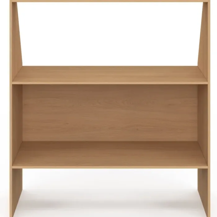 Etagère sous pente 2 niveaux 100 x 50 x 70/110 cm bois façon hêtre