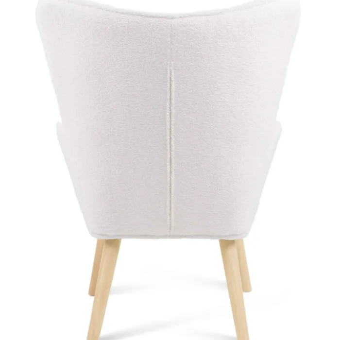 Fauteuil bouclette blanche style scandinave