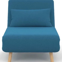 Fauteuil convertible en lit 1 place bleu canard