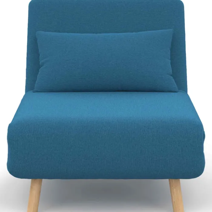 Fauteuil convertible en lit 1 place bleu canard