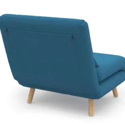 Fauteuil convertible en lit 1 place bleu canard