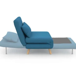 Fauteuil convertible en lit 1 place bleu canard