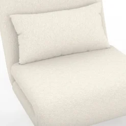 Fauteuil convertible en lit d'appoint 1 place 80x190 cm bouclette blanc