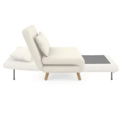Fauteuil convertible en lit d'appoint 1 place 80x190 cm bouclette blanc