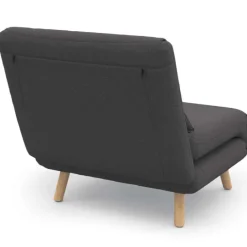 Fauteuil convertible en lit 1 place gris anthracite