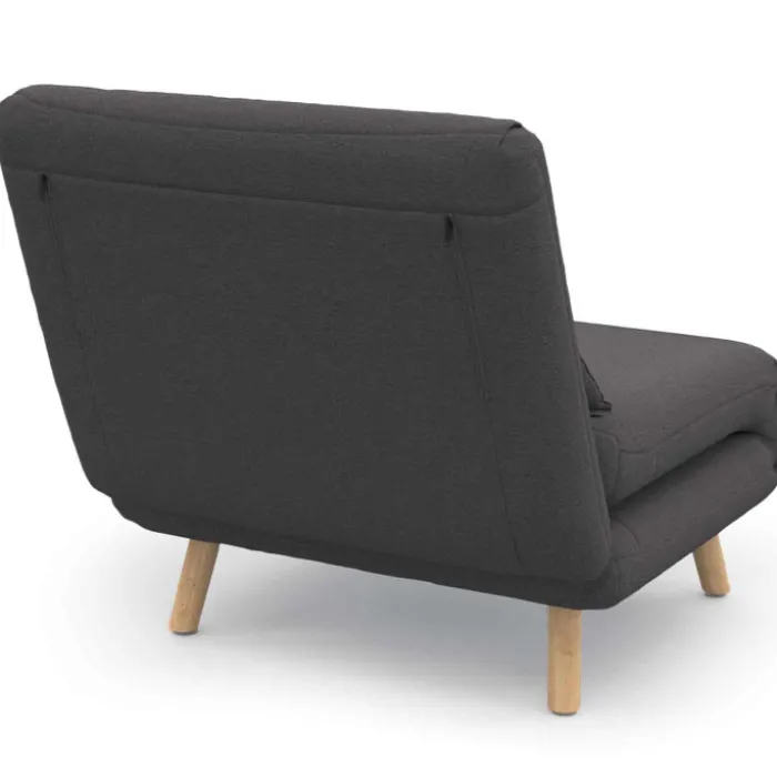 Fauteuil convertible en lit 1 place gris anthracite