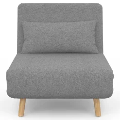 Fauteuil convertible en lit 1 place gris clair