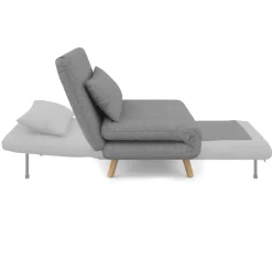 Fauteuil convertible en lit 1 place gris clair