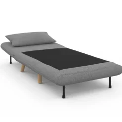 Fauteuil convertible en lit 1 place gris clair