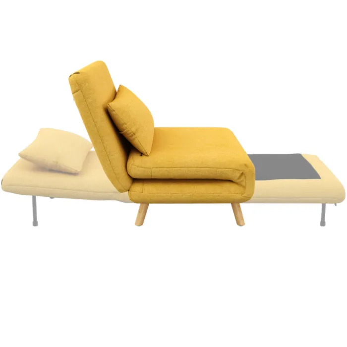 Fauteuil convertible en lit 80x190cm tissu jaune