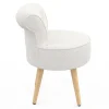 Fauteuil crapaud en tissu bouclette blanc