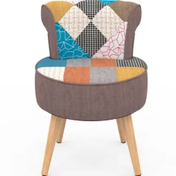 Fauteuil crapaud multicolor en tissu