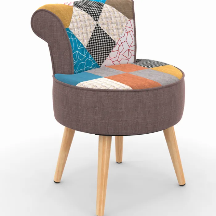Fauteuil crapaud multicolor en tissu