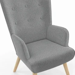 Fauteuil design scandinave gris clair