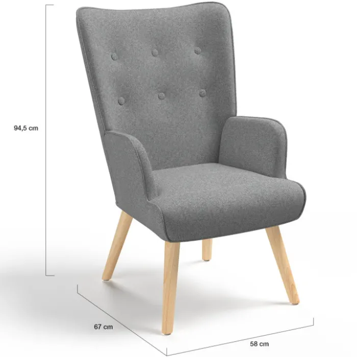 Fauteuil design scandinave gris clair