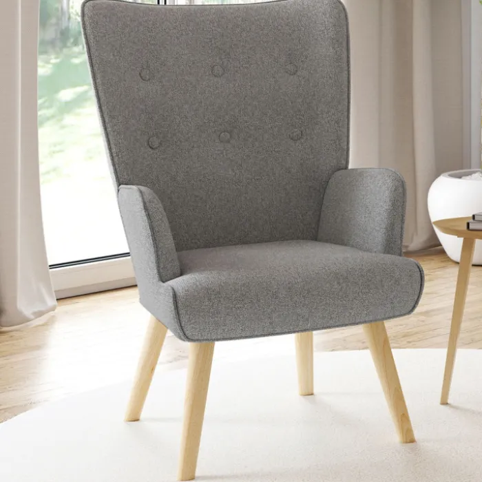Fauteuil design scandinave gris clair