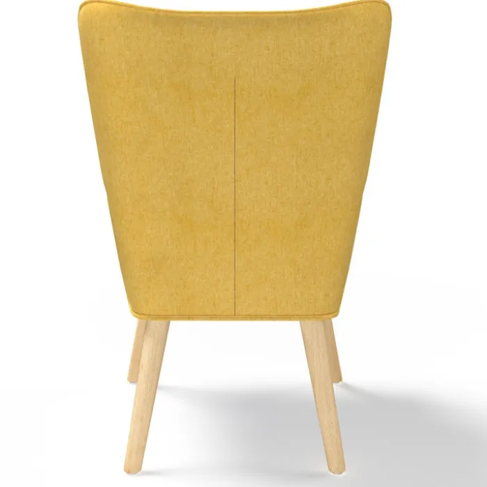 Fauteuil design scandinave jaune moutarde