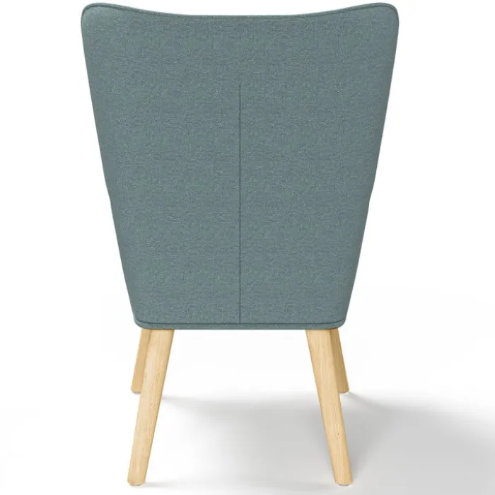 Fauteuil en tissu vert eucalyptus scandinave
