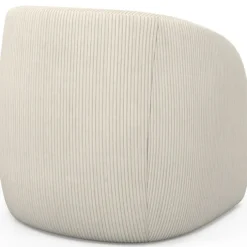 Fauteuil en velours côtelé beige