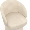 Fauteuil pivotant en tissu chenille beige
