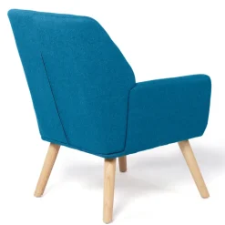 Fauteuil scandinave bleu canard