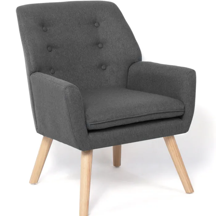 Fauteuil scandinave en tissu gris