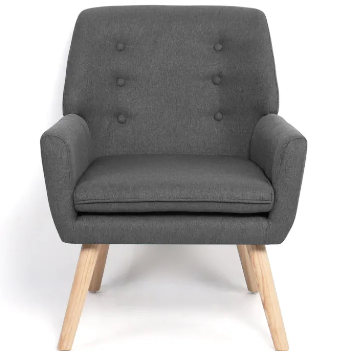 Fauteuil scandinave en tissu gris