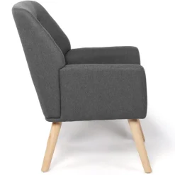 Fauteuil scandinave en tissu gris