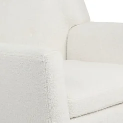 Fauteuil scandinave en tissu bouclette blanc