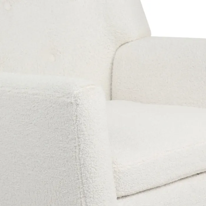 Fauteuil scandinave en tissu bouclette blanc