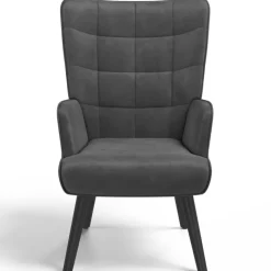 Fauteuil scandinave en velours gris