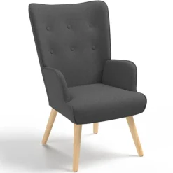 Fauteuil scandinave gris anthracite IVAR