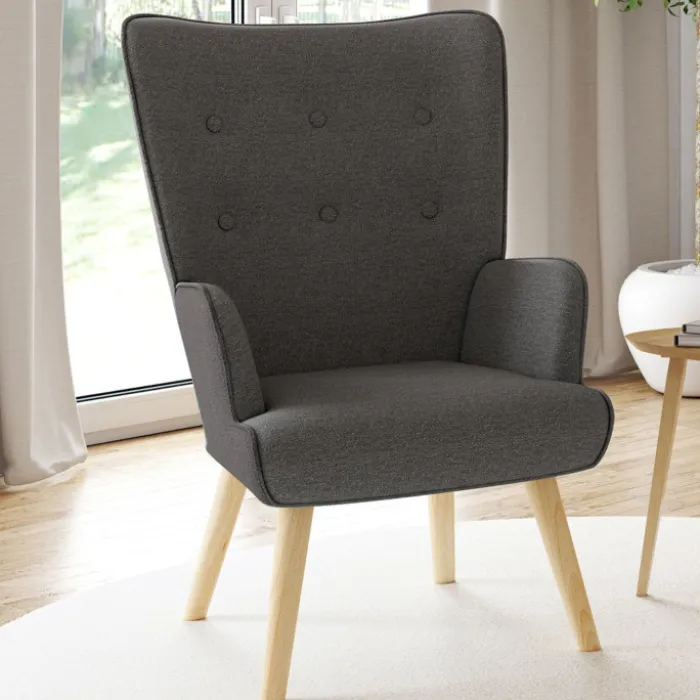 Fauteuil scandinave gris anthracite IVAR