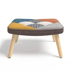 Fauteuil scandinave multicolore avec repose pieds