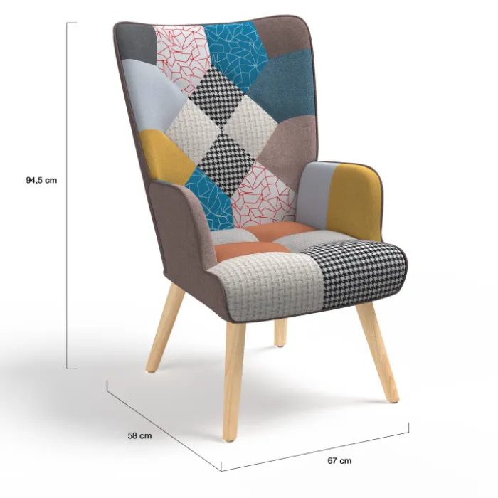 Fauteuil scandinave multicolore