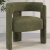 Fauteuil tripode tissu chenille vert