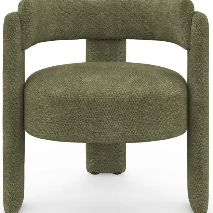 Fauteuil tripode tissu chenille vert