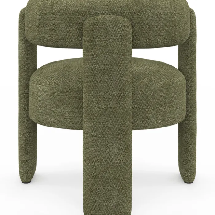 Fauteuil tripode tissu chenille vert