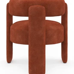 Fauteuil tripode tissu chenille terracotta