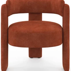 Fauteuil tripode tissu chenille terracotta