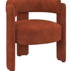 Fauteuil tripode tissu chenille terracotta