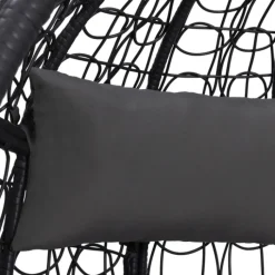Fauteuil œuf suspendu avec coussins gris